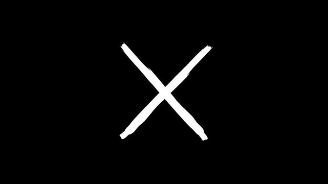 Grunge Painted Cross Symbol Motion Graphics with Alpha Channel
