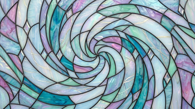 Vibrant opal wave tessellation pattern with swirling iridescent colors and geometric precision