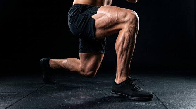 Muscular Legs Doing Lunges