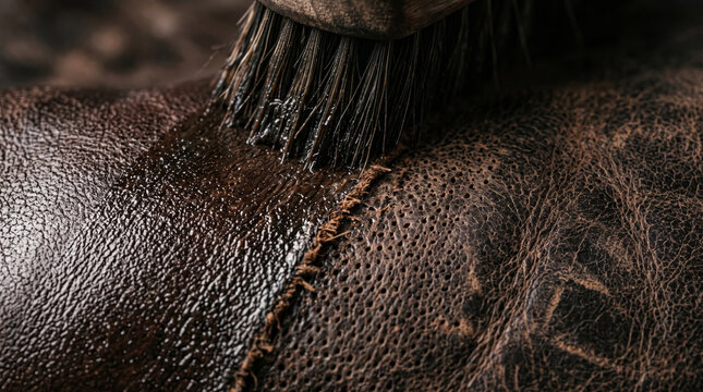 Leather Care Brush Application