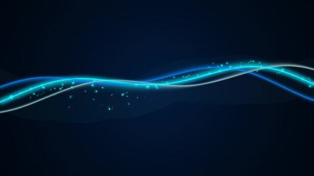 Elegant Glowing Blue Lines and Sparks Abstract Background Loop