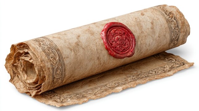 Vintage scroll with red wax seal