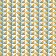 Fototapeta premium Scandinavian geometric triangles seamless pattern background with warm mustard and sage green colors