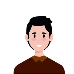 Avatar pria dengan rambut pendek, gaya ilustrasi datar © Vani