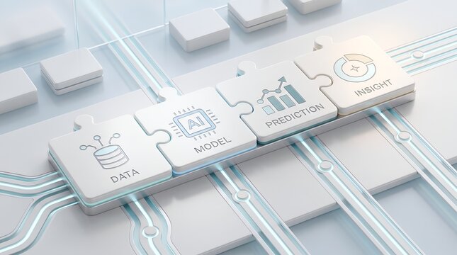 AI data model prediction insight puzzle pieces