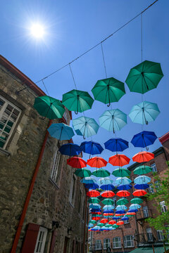 Umbrella Alley in Quebec city