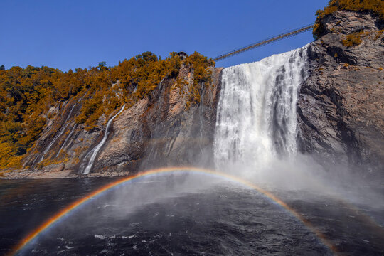 Rainbow at Montmorency Falls,  Quebec, Canada