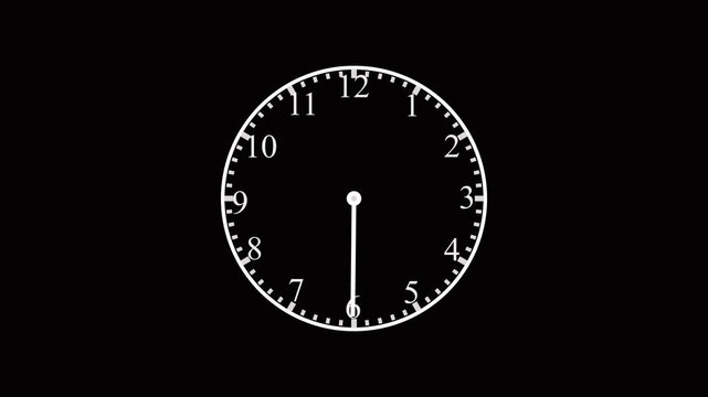 Time lapse of spinning clock animation in 12 Hour.  analog clock animation background 4k.speed with moving timer clock rotation .animation icon moving arrow on.