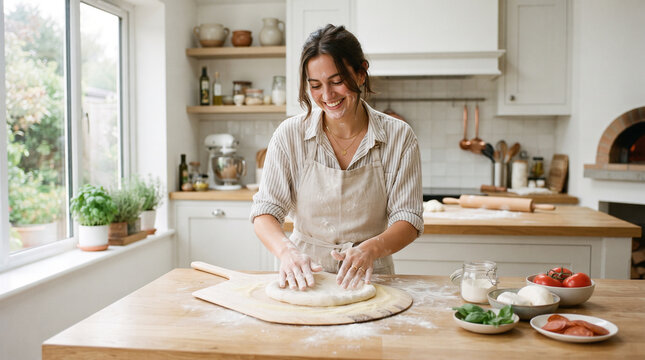 young woman in kitchen