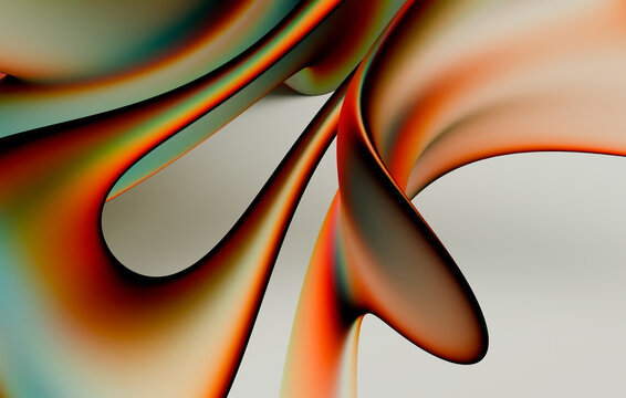 Twisted Liquid Metal Ribbon Background, Abstract Iridescent Design
