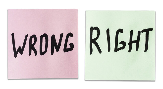 Wrong and Right Handwritten Sticky Notes Choice and Decision Transparent PNG