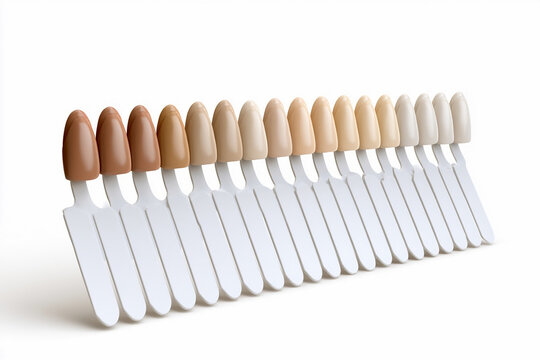 Nail color samples arranged for customers to choose shades at a beauty salon
