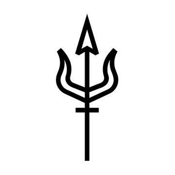 Minimalist harpoon spearfishing vector icon