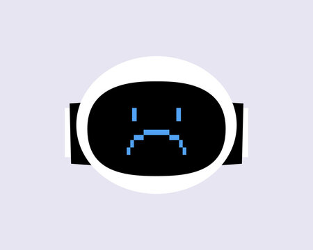Sad AI Chatbot Face Icon