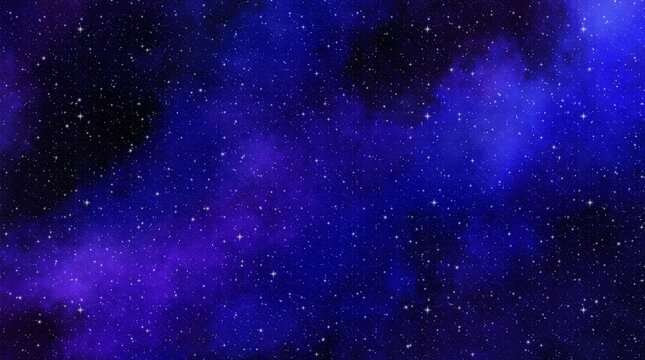 Magical Midnight Starry Sky | Blue Cosmic Background with Sparkling Stars