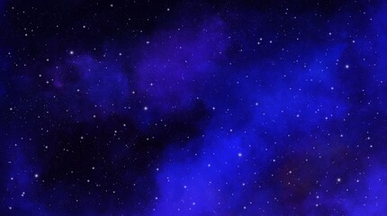 Celestial Midnight Sky   Black Background with Glowing Stars and Galaxy © Mikky
