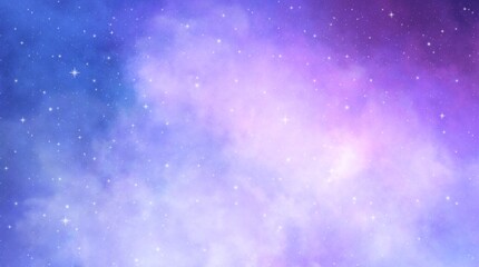 Fantasy Purple Galaxy Background   Starry Cosmic Sky with Glowing Stars © Mikky