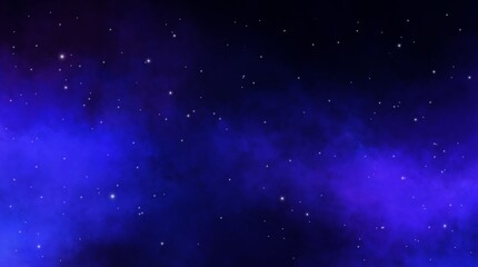 Magical Midnight Starry Sky   Blue Cosmic Background with Sparkling Stars © Mikky
