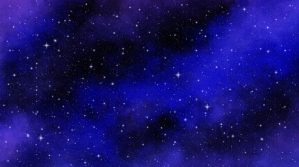 Magical Midnight Starry Sky   Blue Cosmic Background with Sparkling Stars © Mikky