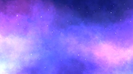 Mystical Fantasy Starry Sky   Purple Galaxy Nebula Cosmic Space Background © Mikky