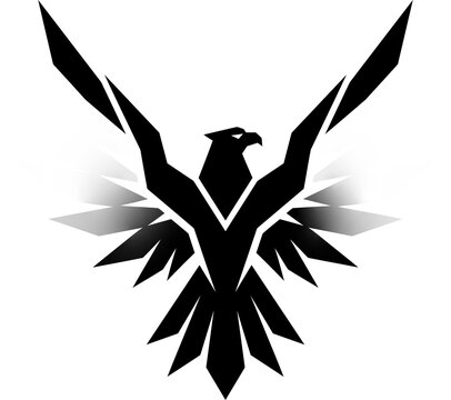Modern Black Eagle Phoenix Wings Logo Vector Illustration