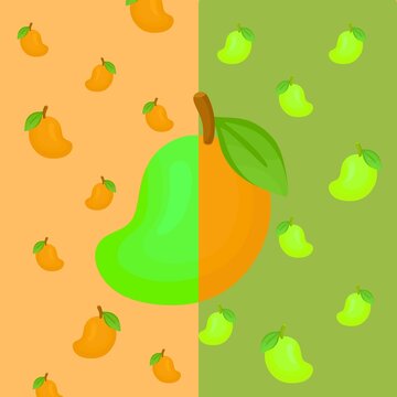 Creative painted mango seamless pattern design