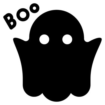 cute ghost trick halloween night solid glyph icon