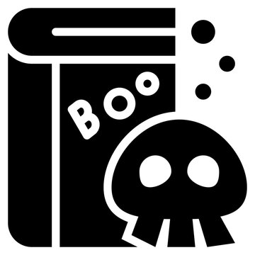 ghost book horror trick halloween solid glyph icon
