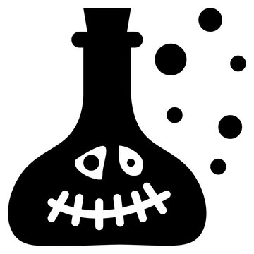 devil bottle poison potion halloween solid glyph icon