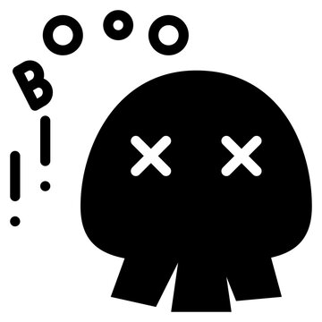 ghost skull devil trick halloween night solid glyph icon