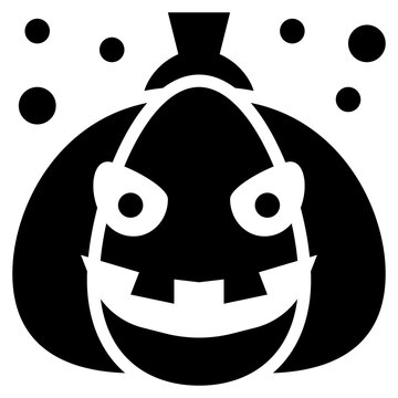 devil ghost pumpkin head halloween solid glyph icon