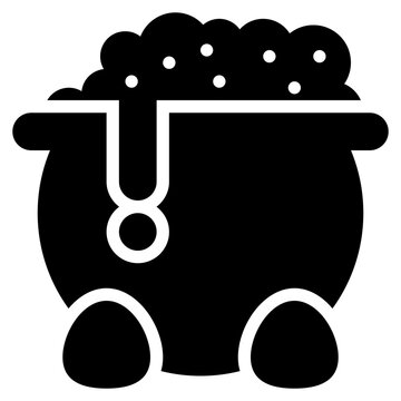 pot boil poison witch halloween solid glyph icon