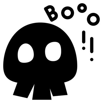 skull devil trick halloween night solid glyph icon