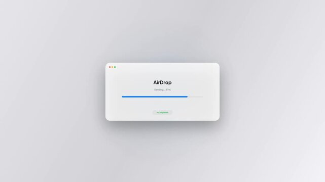 Wireless File Transfer Progress Bar Window Interface Component for Operating System UI UX Design