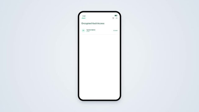 Smartphone Encrypted Vault Access UI Animation Mobile Cyber Security Email Interface Presentation