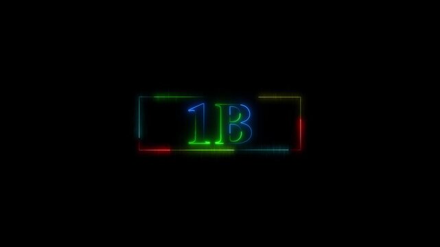 1 Billion Views Subscriber Celebration Neon Outline Animation