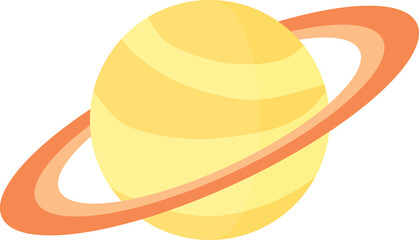 Yellow Saturn in Flat Vector Style © IchwanHamly