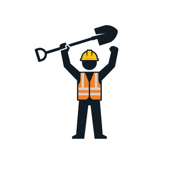 Illustration of a time off work or success icon character. Perfect for construction industry concepts, project completion, safety signage, labor, or DIY projects