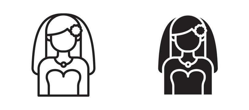 Bride icon set for website