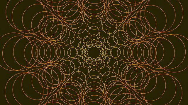 Abstract Golden Circle Pattern Animation