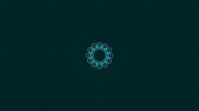 Abstract Cyan Circles Expanding and Contracting Loop