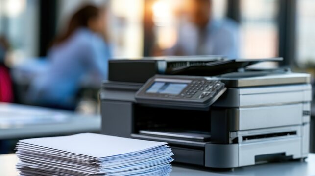 Office printer and paper stack
