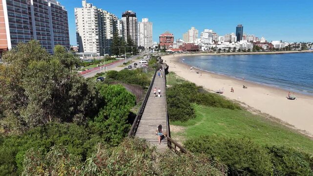 Punta Del Este Skyline In Punta Del Este Maldonado Uruguay. Birds Eye View Of Stunning Cityscape With Streets And Buildings. Seaside Beach. Tropical Skyline. Punta Del Este Maldonado.