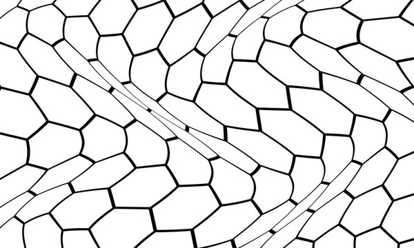 abstract monochrome outline polygon wave pattern art for banner poster background.