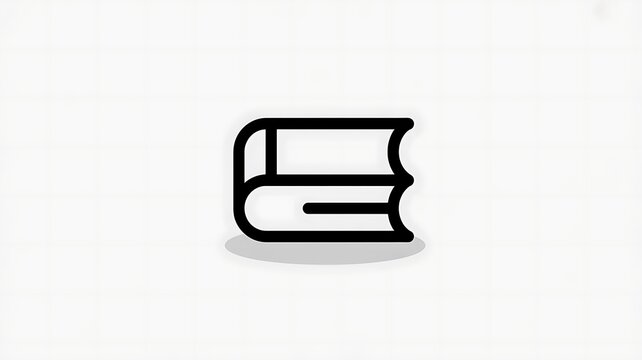 Black outline icon of a stack of two books