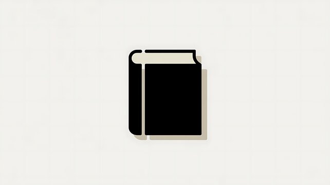 Black book icon on a soft light background