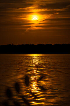 Partielle Sonnenfinsternis am Cospudener See in Leipzig