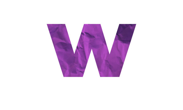Purple 3D letter W logo design isolated on white background for branding and marketing