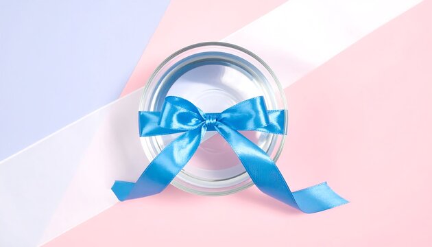 Glass Jar Adorned With a Blue Ribbon