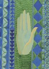 abstract watercolor background with hand of Buddha  © Anna Ismagilova